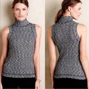 Anthro Gray Knit Turtleneck Tank